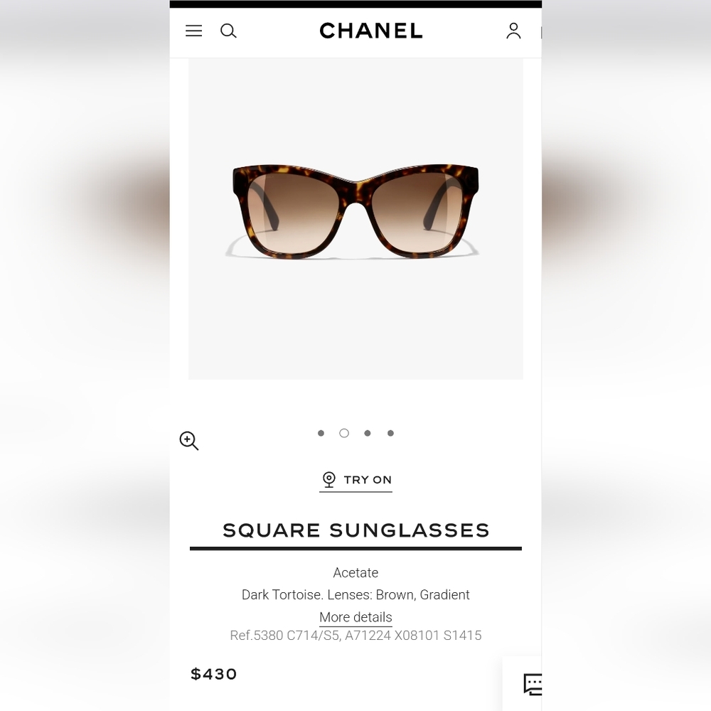 Chanel Tortoise Shell Sunglasses